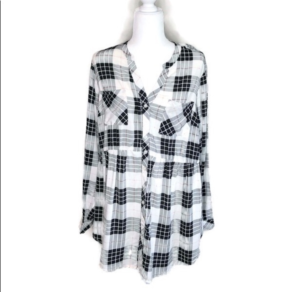 Buy1Get2Free Torrid Plaid Button Down Shirt Tunic